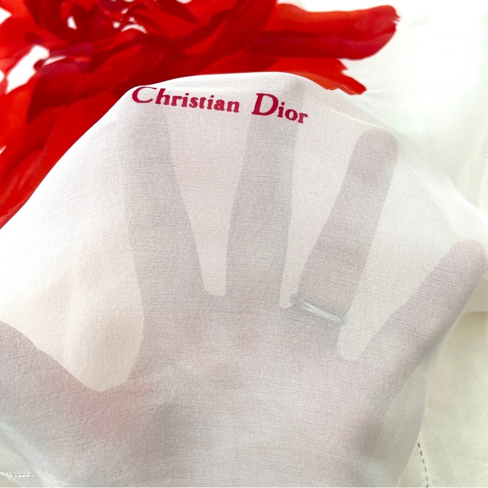 🇨🇵 Dior White Silk/Sheer Scarf
